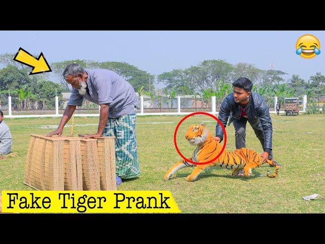 Fake Tiger Prank | Fake Tiger vs Man Prank on Public (Part 17) | 4 Minute Fun
