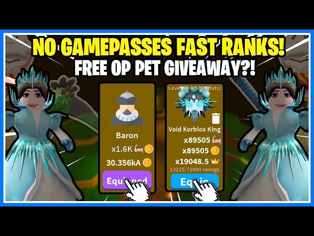 SABER SIMULATOR *NO GAMEPASSES* GOING PRO! SUPER OP PETS! HOW TO RANK UP FAST LIKE A BOSS!  - Roblox