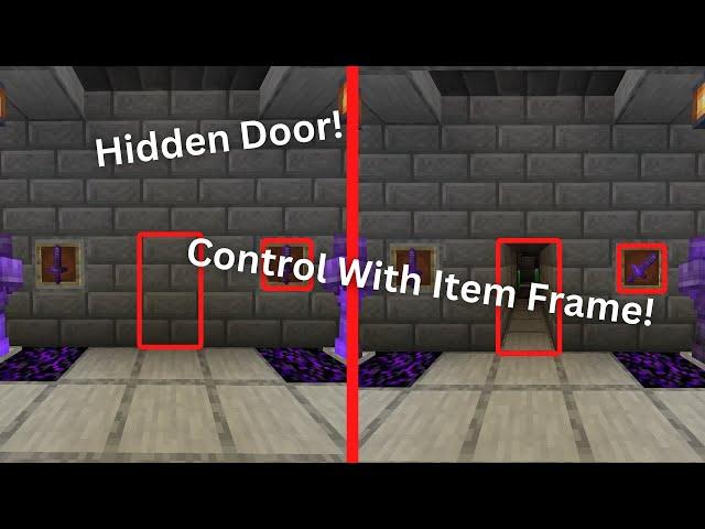 How to Make a SECRET Piston Door Using an Item Frame in Minecraft