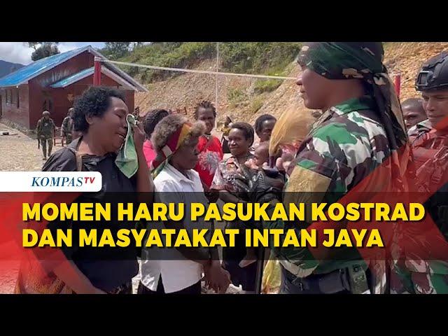 Beginilah Momen Haru Pasukan Tengkorak Kostrad dan Masyarakat Intan Jaya, Papua