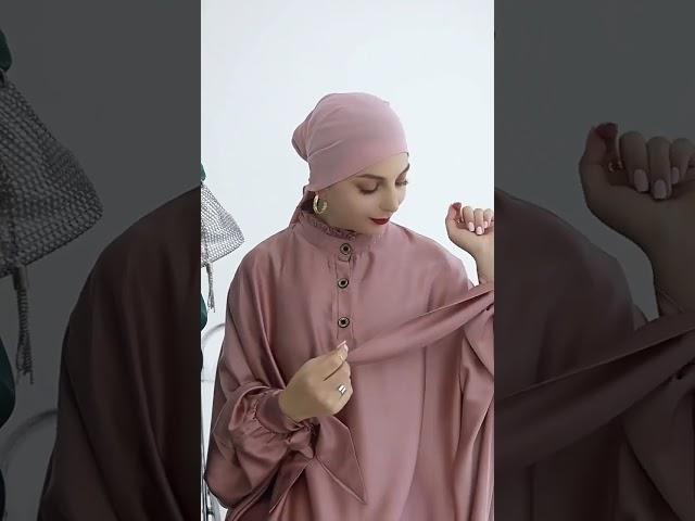 --urgarment.com--Muslim Women Cotton Blended Batwing Sleeve Farasha Abaya Dress | Abaya