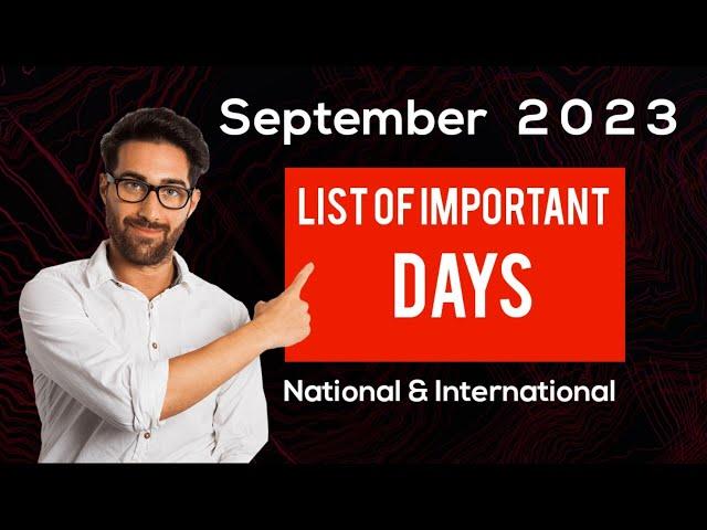 September 2023: List of important National and International Days | Special days in September 2023