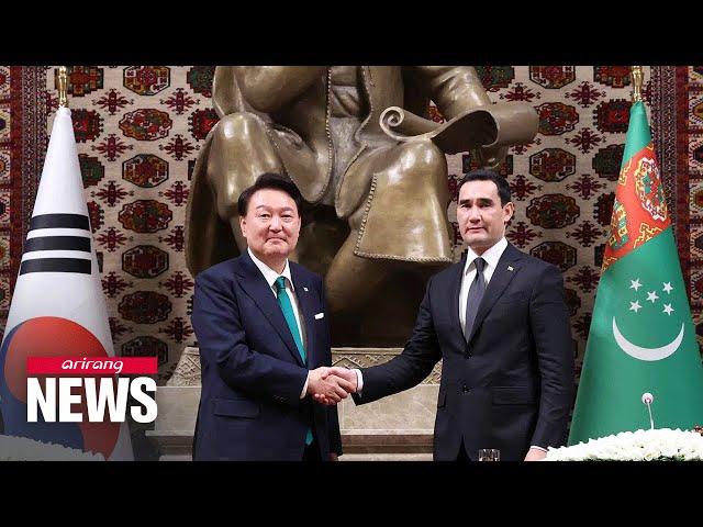 President Yoon's three-country trip to Central Asia starts with Turkmenistan