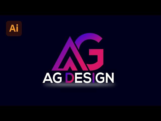 AG LETTER LOGO DESIGN - Adobe illustrator cc 2022 Tutorial  (Master Of Graphics)