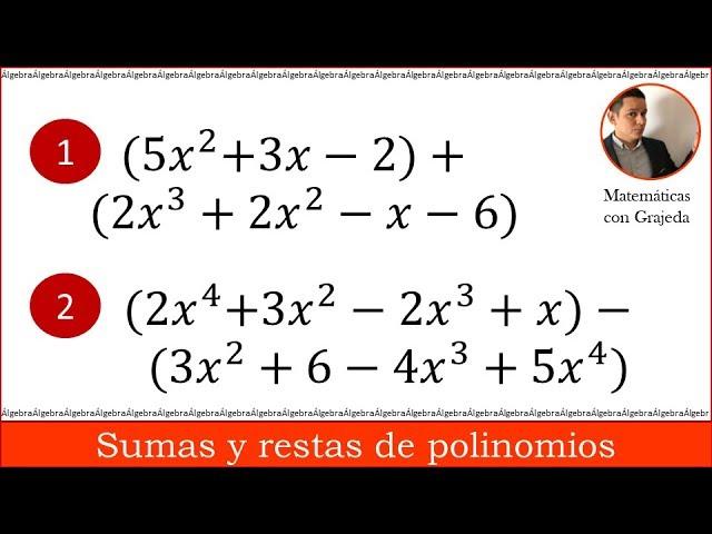 Suma y resta de polinomios. Fácil de entender