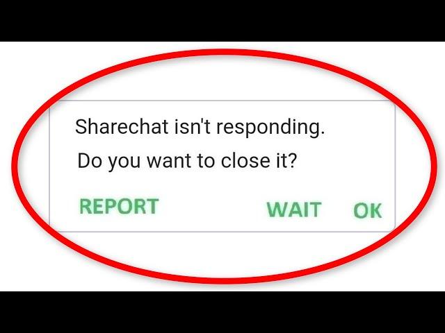 How To Fix Sharechat isn't Responding Error Android Fix Sharechat Not Open Problem Android