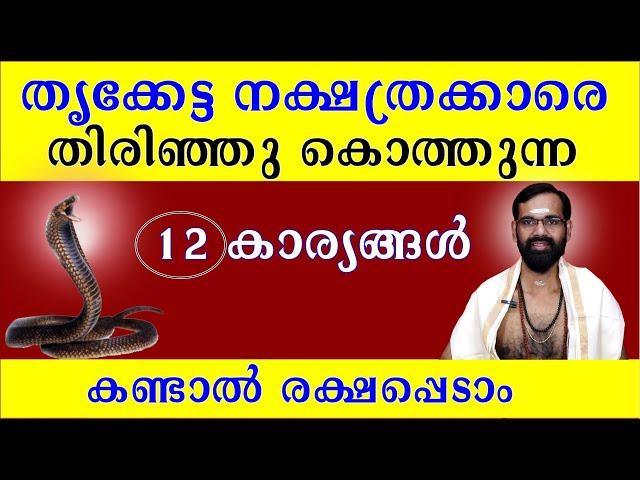 തൃക്കേട്ട നക്ഷത്രക്കാരെ  തിരിഞ്ഞു കൊത്തുന്ന 12 കാര്യങ്ങൾ കണ്ടാൽ രക്ഷപ്പെടാംI THRIKKETTA BIRTH STAR