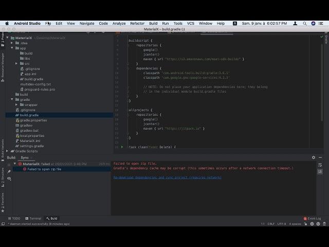 Gradle Dependency cache may be corrupt android studio solution