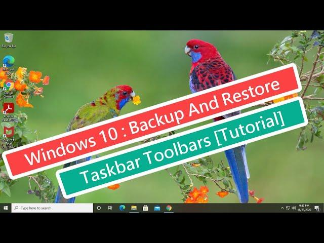 Windows 10 : Backup And Restore Taskbar Toolbars [Tutorial]