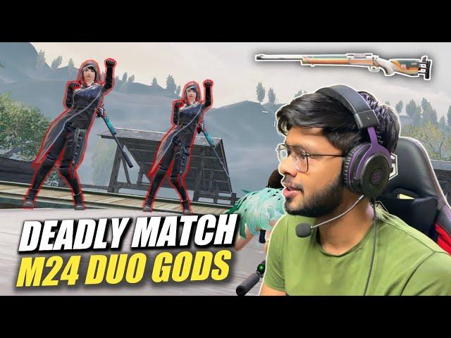 M24 ONLY SOLO VS DUO VERY INTENSE MATCH  | 1v2 M24 TDM MATCH | PUBG MOBILE