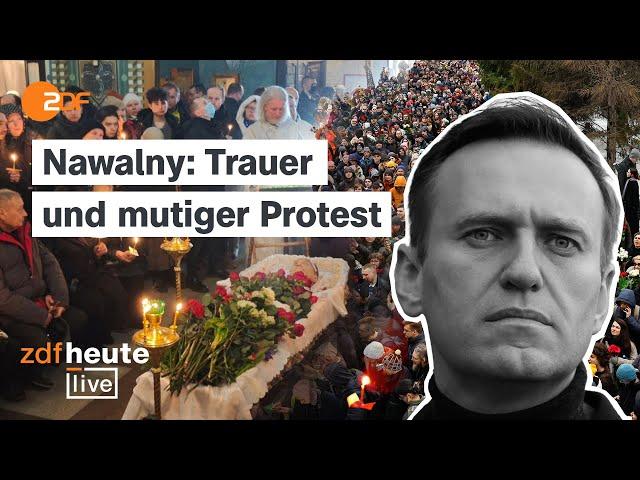 Trauer und Anti-Kriegs-Parolen: Tausende nehmen Abschied von Alexej Nawalny I ZDFheute live