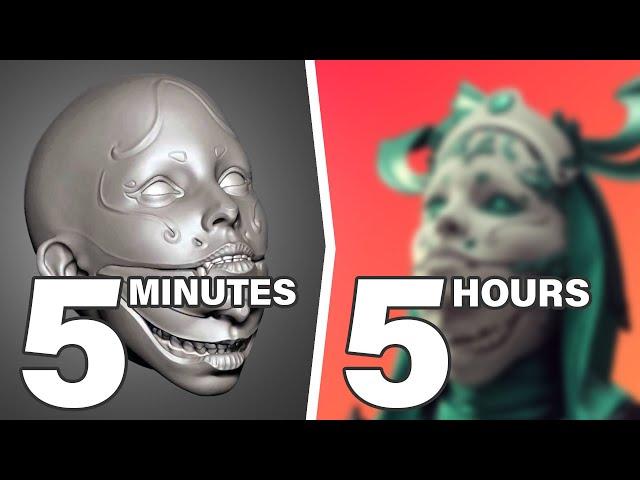 I merged two faces into one and created a monstrous artwork -Zbrush & Cinema4D 3D modeling timelapse