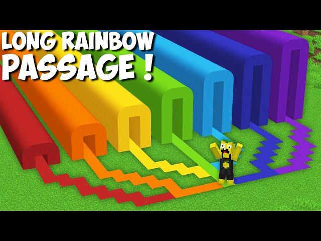 Where do THESE LONG RAINBOW TUNNELS LEAD in Minecraft ? NEW SECRET PASSAGE !