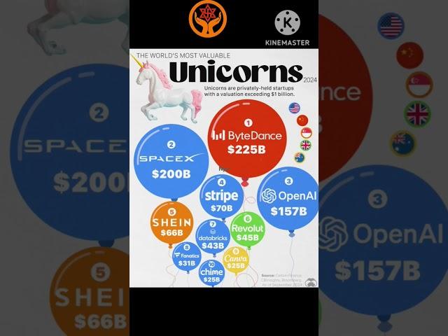 The world's most valuable Unicorn #world #most#valuable #spacex#bytedance #openai #canva #usaeconomy