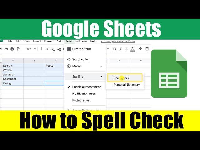 How to Use Spell Check with Google Sheets