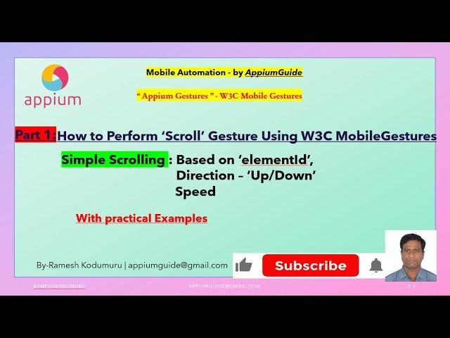 10|(part-1)How to Perform ScrollGesture Using W3C MobileGestures-Simple Scrolling:Based on elementId