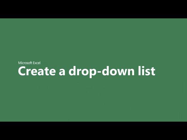 How to create a drop-down list in Microsoft Excel