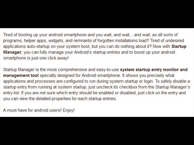 Startup Manager Free for Android