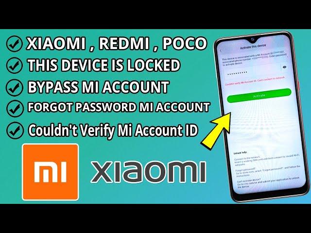 This Device Is Locked (Xiaomi Redmi Poco) couldn't verify mi account id | Forgot Password Mi Account