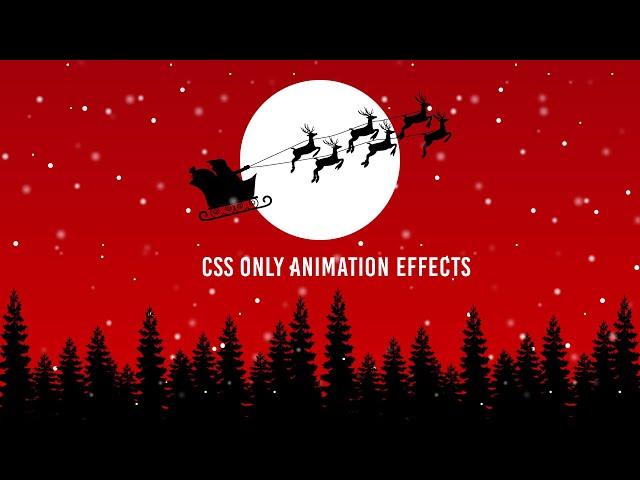 CSS Only Animated Background Effects | Html CSS Christmas Animation