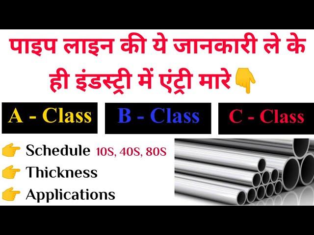 Pipe Schedule Chart | Pipe Class Explained | Pipe Schedule Explained