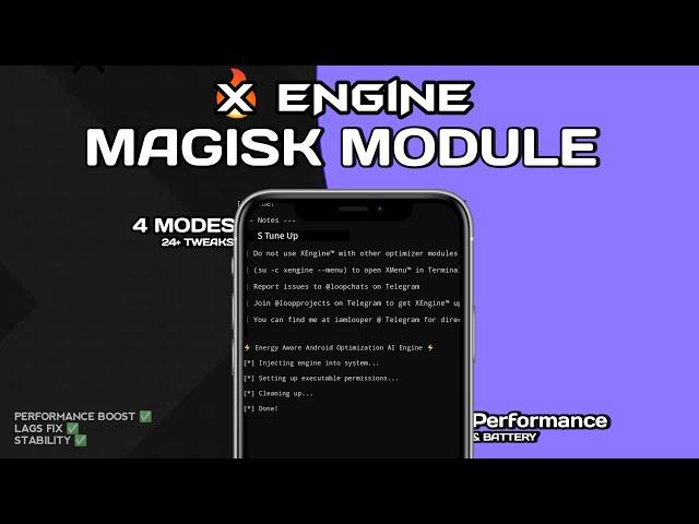 X-Engine Magisk Module For Gaming & Battery + 24Modes Tweaks | Magisk Module For Gaming