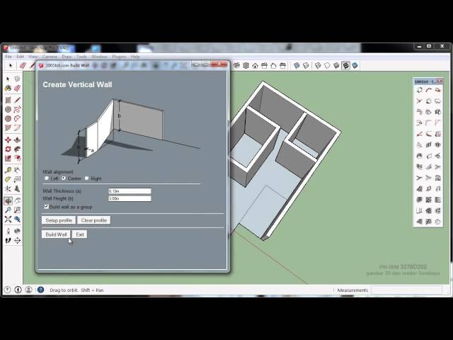 SketchUp 2014 Plugin 1001bit free model140312 membuat tembok