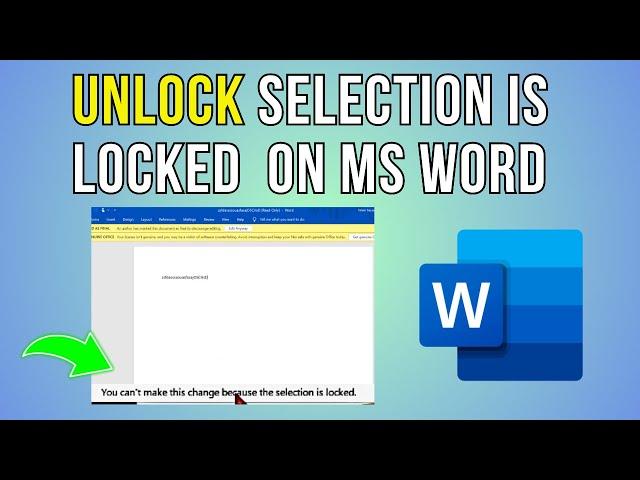 How To Unlock Selection In MS Word