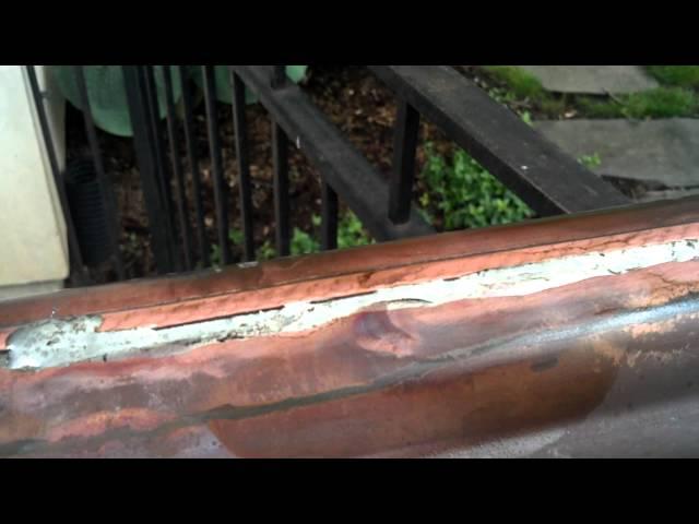 Copper downspout repair