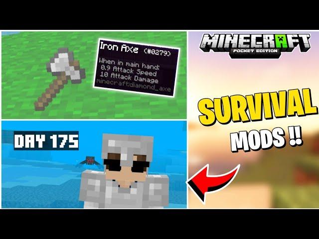 Top 5 Mods For Minecraft PE Survival || Best Mods And Addon For MCPE