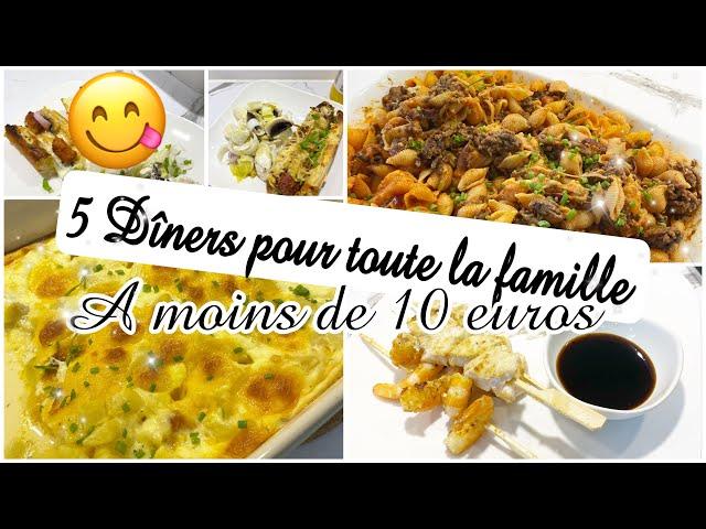 5 DÎNERS RAPIDES À MOINS DE 10 EUROS | IDÉES REPAS FACILES ET ÉCONOMIQUES