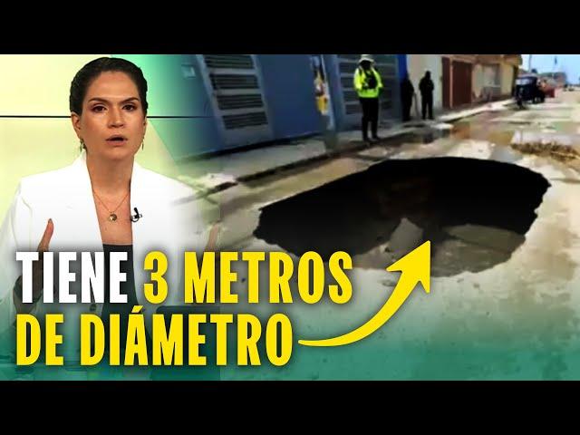 Enorme hueco en las calles alarma a los vecinos de Chiclayo: "Está cediendo la arena"