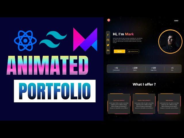 How To Build Animated Portfolio Website Using React, Framer Motion, Three js, Tailwind, Vite !