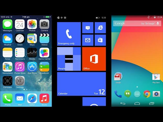 iOS 7 vs Windows Phone 8.1 vs Android 4.4!