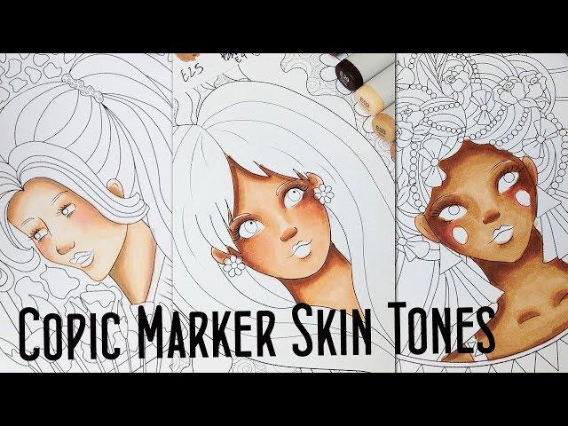 How to Color Different Skin Tones with 10 Copic Markers - Copic Skin Tones Tutorial