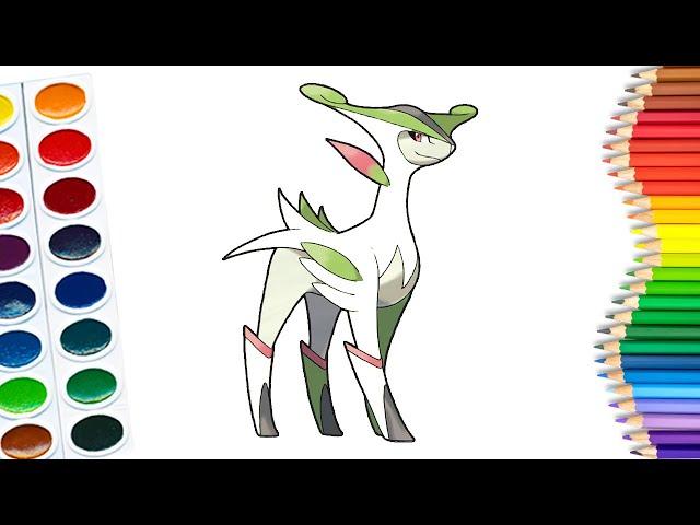 How to draw Virizion Pokemon || Virizion Pokemon drawing