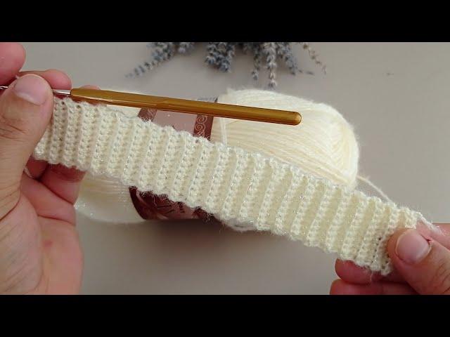 Sadece 2 sıra! çok basit model Tığ işi yelek etol şal modeli️ Crochet stitch Стежок крючком