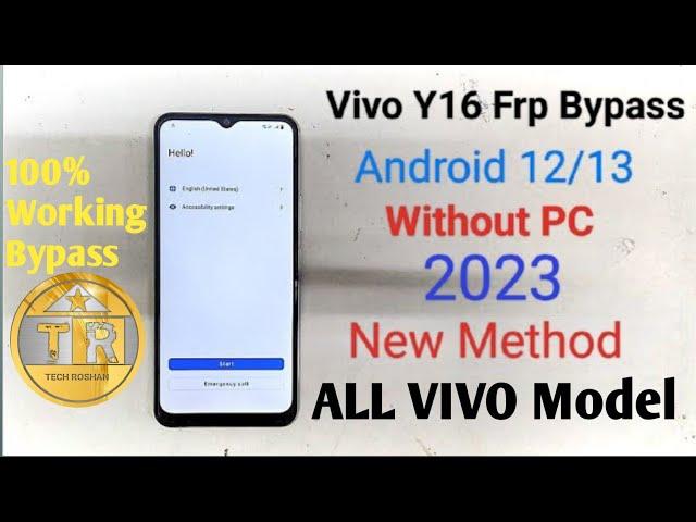 Vivo Y16 Frp Bypass Android 12 & 13 New update 2023 / Vivo y16 Google Account Bypass Without PC 100%