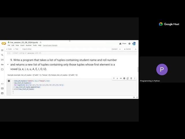 Week-9 | Live Coding-2