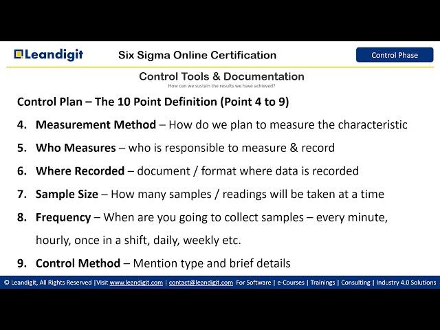 Control Plan Development