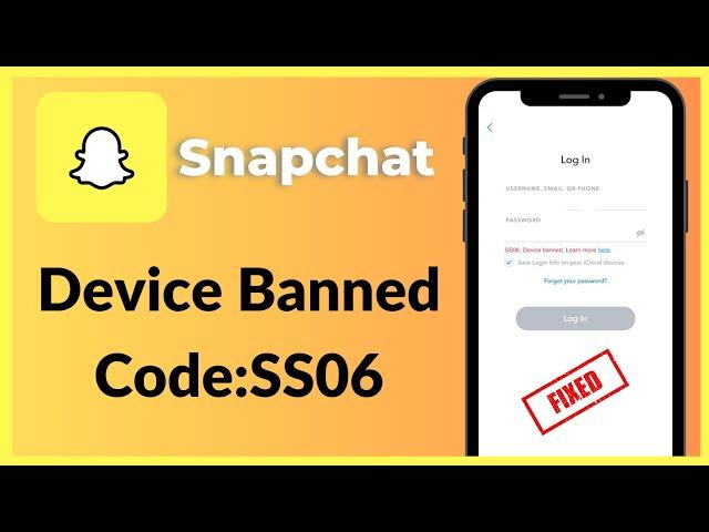 How To Fix Snapchat SS06 Code in iPhone | Snapchat Device Banned 2024