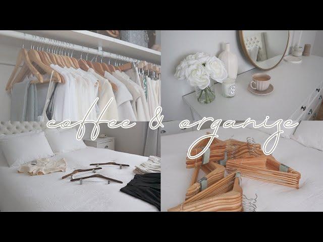 Capsule Wardrobe/ Closet Organization, Decluttering & Tour \\ Chatty, Coffee, Vlog Style ️ 