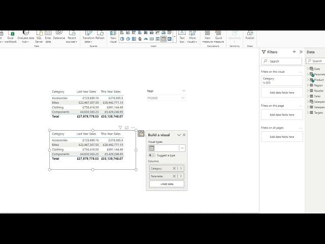 Dynamic column headers in Power BI based on a slicer selection