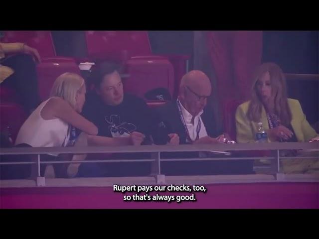 Elon Musk and Rupert Murdoch at Super bowl LVII