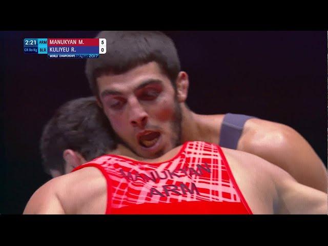 GOLD GR - 80 kg: M. MANUKYAN (ARM) df. R. KULIYEU (BLR) by VPO, 5-0