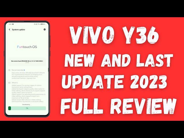 Vivo Y36 New Update 2023 | Vivo Y36 Android 14 Update #techwithsurya