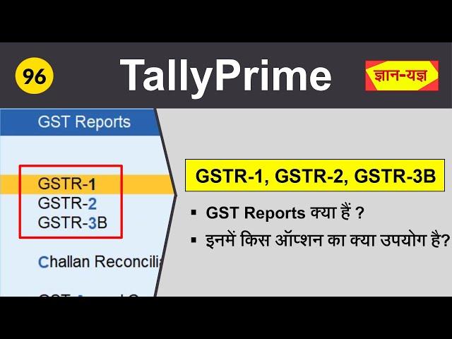 GSTR-1,GSTR-2 and GSTR-3B Reports in Tally Prime |GST Report in TallyPrime|GST Reports in Detail #96