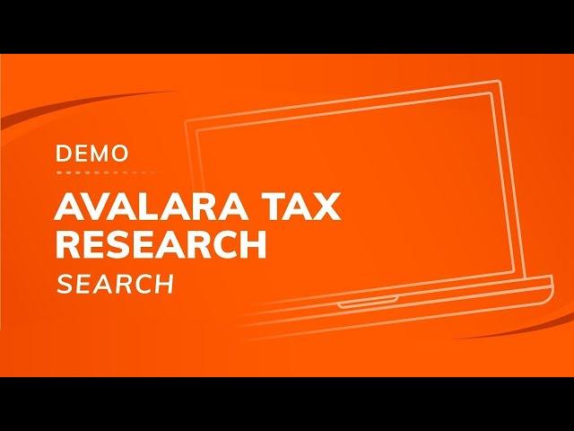 Avalara Tax Research: Search Demo