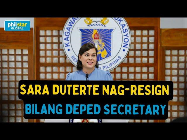 FULL SPEECH:  Vice President Sara Duterte nag-resign bilang secretary ng Department of Education