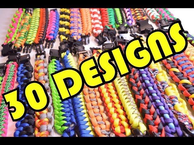 30 Paracord Designs in 2 Minutes - All Paracord Survival Bracelets - BoredParacord